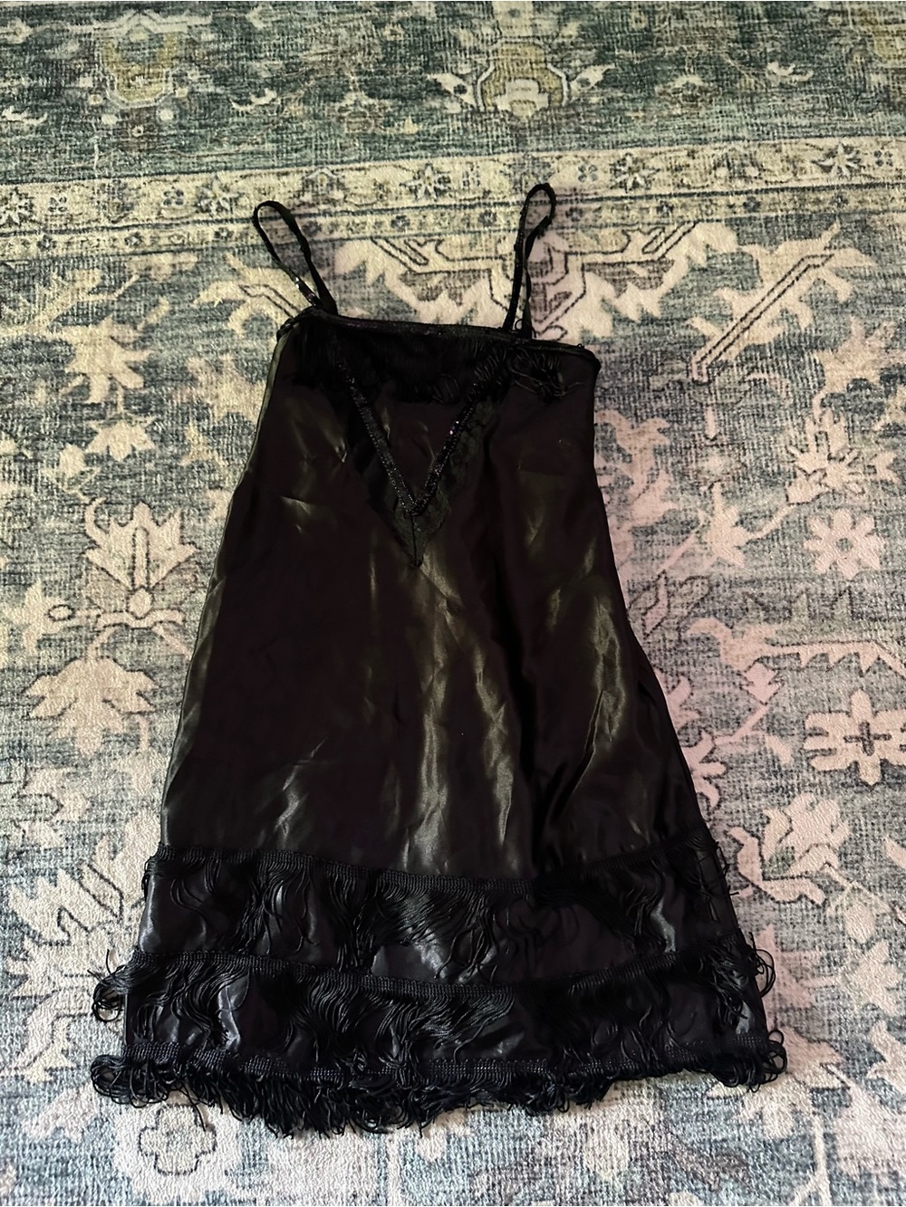Black fringe dance costume